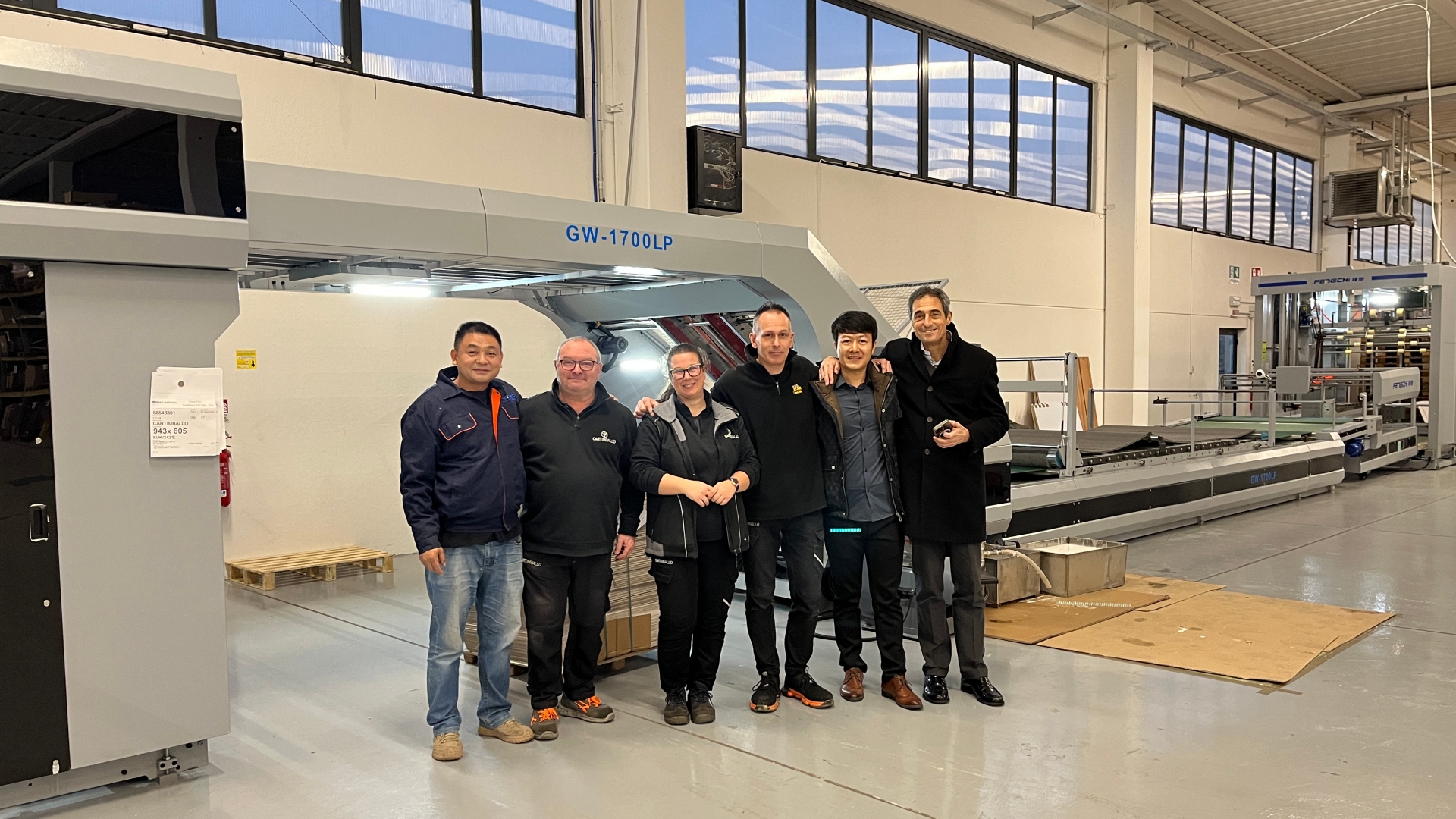 Case Study Successful Installation of the GW-1700LP High-Speed Flute Laminator with Flip Flop Stacker in Italy